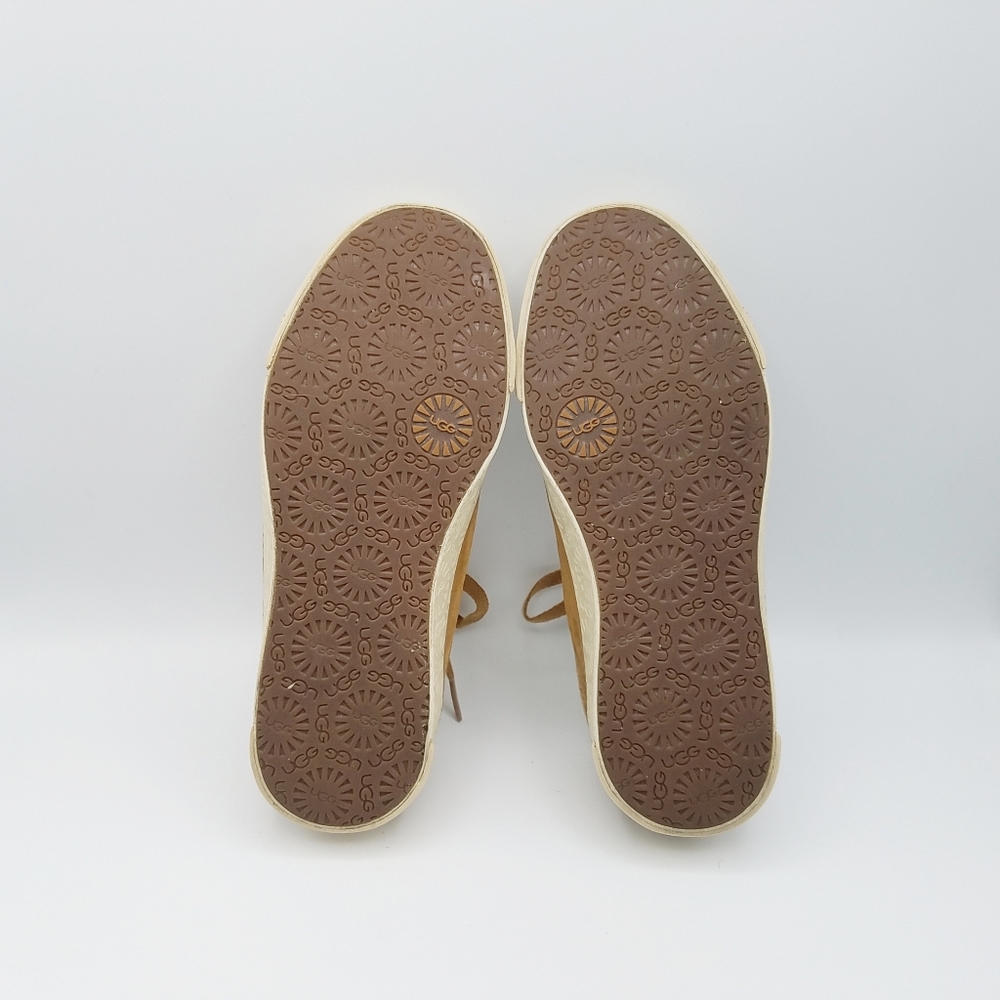 SoldUGG Evera Chestnut Suede Sheepskin Sneakers  6 - Picture 7 of 14